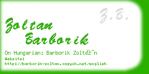 zoltan barborik business card